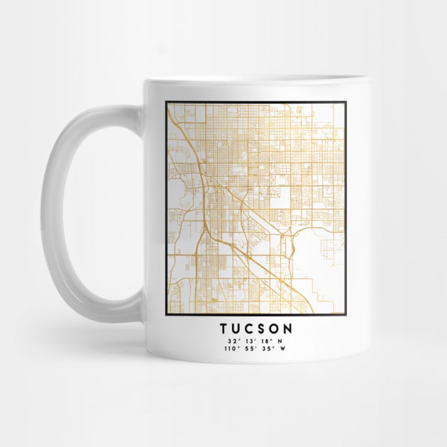 TUCSON ARIZONA CITY STREET MAP ART by deificusArt